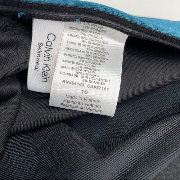 Calvin Klein Tummy Control One Piece Swimsuit Cypress Shimmer Women’s Sz 16 - Picture 4 of 4